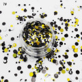 Mixed solvent resistant cunky glitter for nails